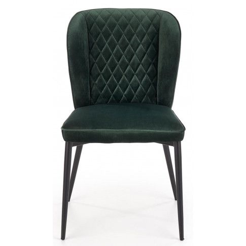 Zdjęcie zielone pikowane krzesło do jadalni Wilhelm - sklep Edinos.pl