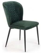 Krzesło welurowe pikowane Wilhelm - ciemnozielone w sklepie Edinos.pl