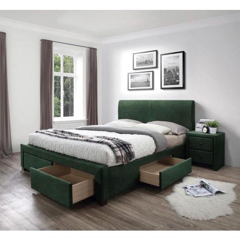 Szczegółowe zdjęcie nr 4 produktu Podwójne łóżko z szufladami Moris 4X - zielone