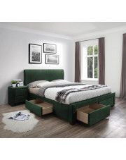 Podwójne łóżko z szufladami Moris 4X - zielone w sklepie Edinos.pl