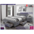 Fotografia Dwuosobowe łóżko z szufladami Moris 4X - popielate z kategorii Łóżka tapicerowane