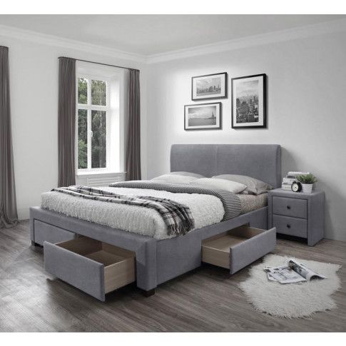 Zdjęcie podwójne łóżko tapicerowane z szufladami Moris 4X - sklep Edinos.pl