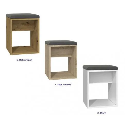 Szczegółowe zdjęcie nr 4 produktu Minimalistyczny taboret Kerem - dąb sonoma