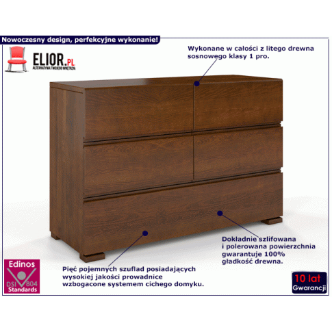 Fotografia Komoda drewniana z szufladami Narcyx 4S - Dąb z kategorii Komody