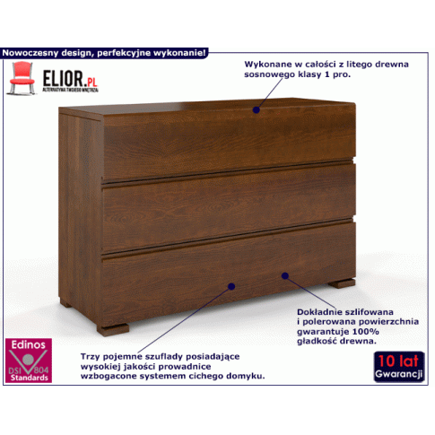 Fotografia Komoda drewniana z szufladami Narcyx 2S - Dąb z kategorii Komody