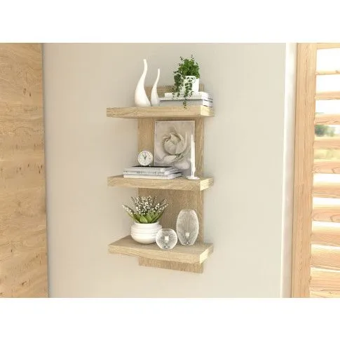 Zdjęcie półka ścienna Kaszmis 3X - dąb sonoma | Edinos.pl