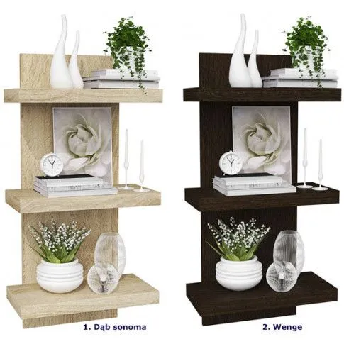 Szczegółowe zdjęcie nr 4 produktu Półka wisząca Kaszmis 3X - dąb sonoma
