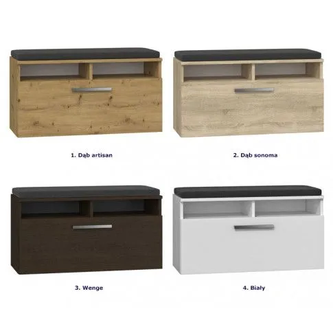 Szczegółowe zdjęcie nr 4 produktu Elegancka szafka i siedzisko na buty Juvi - dąb artisan