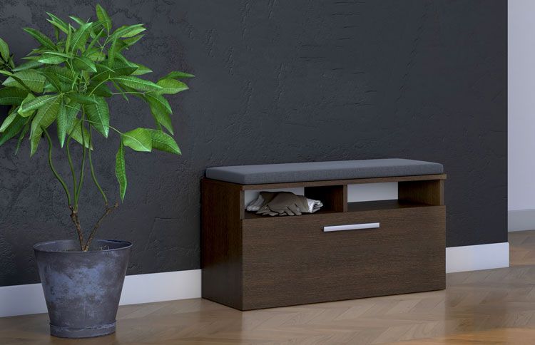 Produkt Minimalistyczna szafka na buty siedzisko Juvi - wenge