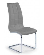 Popielate pikowane krzesło na płozach - Anthony w sklepie Edinos.pl