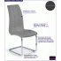 Fotografia Popielate pikowane krzesło na płozach - Anthony z kategorii Krzesła metalowe