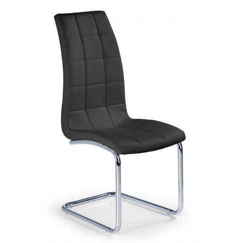Zdjęcie produktu Pikowane krzesło na płozach Anthony - Czarny.
