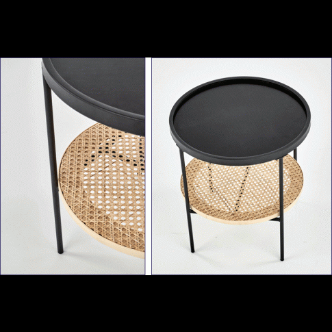 Zdjęcie okrągły czarny stolik industrialny Komero | Edinos.pl