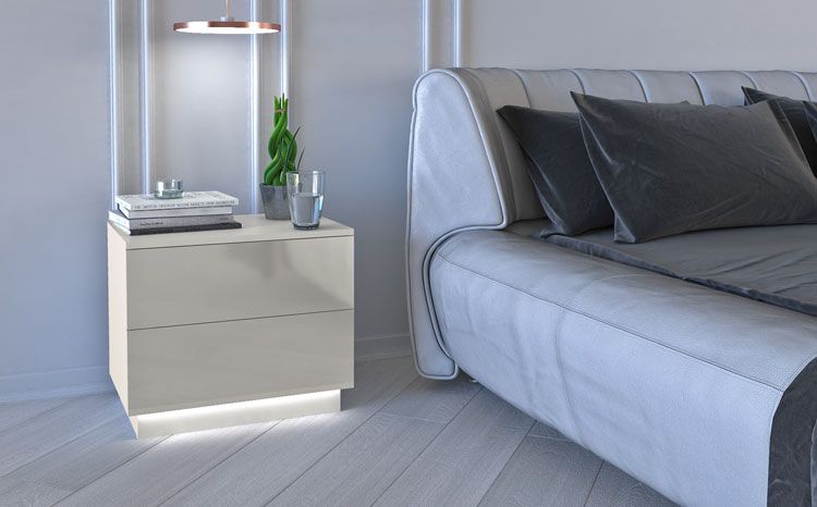 Produkt Szafka nocna z oświetleniem Ekno 3X - biały połysk