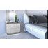 Zdjęcie loftowa szafka nocna z oświetleniem Aleva 3X beton+biały połysk - sklep Edinos.pl