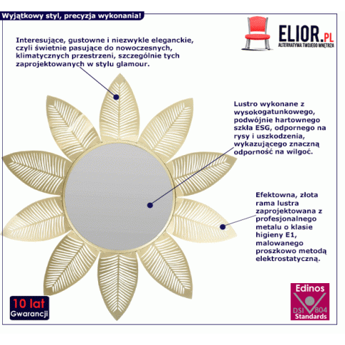 Fotografia Dekoracyjne złote lustro glamour Vilen z kategorii Lustra