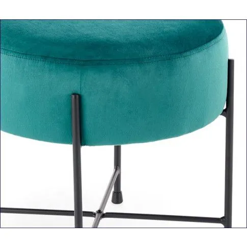 Zdjęcie okrągła zielona pufa welurowa nowoczesna Vontara- sklep Edinos.pl