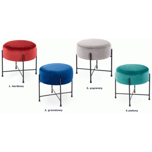 Szczegółowe zdjęcie nr 4 produktu Pufa welwetowa Vontara - popielata