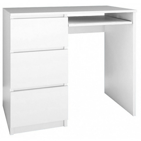 Zdjęcie produktu Nowoczesne biurko komputerowe lewostronne Blanco 2X - biały mat.