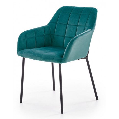 Zdjęcie produktu Nowoczesne krzesło tapicerowane Zeppen - ciemny zielony.