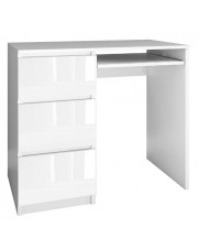 Nowoczesne biurko komputerowe lewostronne Blanco 3X - biały połysk w sklepie Edinos.pl