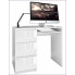 Szczegółowe zdjęcie nr 4 produktu Nowoczesne biurko komputerowe lewostronne Blanco 3X - biały połysk