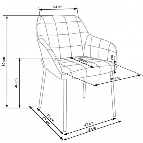 Szczegółowe zdjęcie nr 4 produktu Pikowane krzesło tapicerowane Zeppen - granatowy