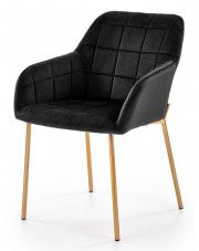 Tapicerowane krzesło w stylu glamour Ansel - czarny w sklepie Edinos.pl