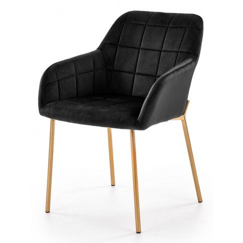 Zdjęcie produktu Tapicerowane krzesło w stylu glamour Ansel - czarny.
