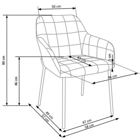 Szczegółowe zdjęcie nr 5 produktu Tapicerowane krzesło w stylu glamour Ansel - czarny