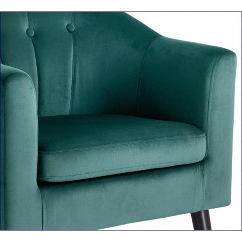 Zdjęcie zielony fotel klubowy pikowany do salonu Holden- sklep Edinos.pl