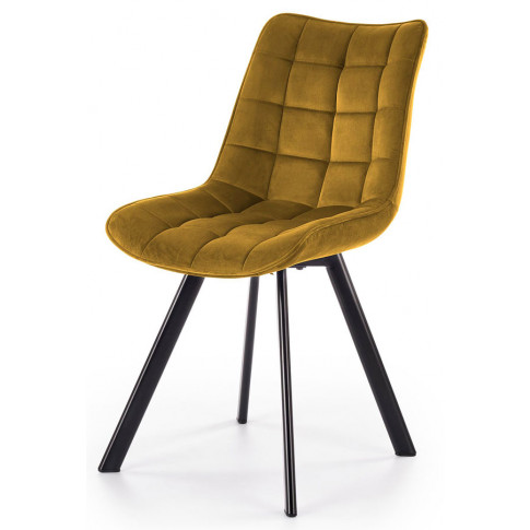 Zdjęcie produktu Nowoczesne krzesło tapicerowane Winston - musztardowy.