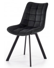 Pikowane krzesło tapicerowane Winston - czarny w sklepie Edinos.pl