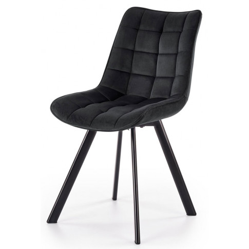 Zdjęcie produktu Pikowane krzesło tapicerowane Winston - czarny.
