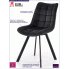 Fotografia Pikowane krzesło tapicerowane Winston - czarny z kategorii Krzesła wg koloru/stylu