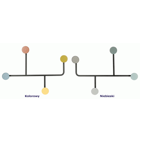Zdjęcie stylowy wieszak ścienny Dotto kolorowy - sklep Edinos.pl