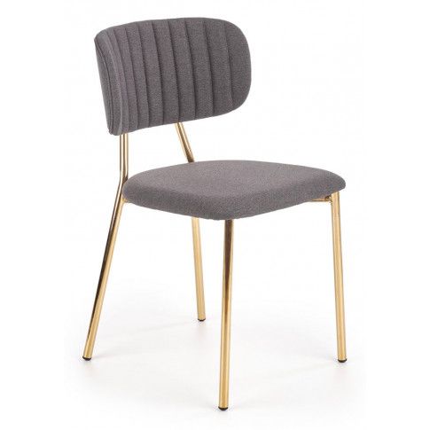 Zdjęcie produktu Tapicerowane krzesło w stylu glamour Botti - ciemny popiel.