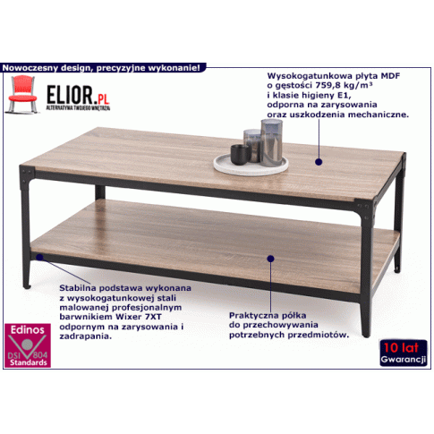 Fotografia Ława industrialna Ofeno - Dąb naturalny z kategorii Salon