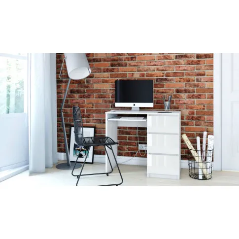 Zdjęcie biurko dla dziecka Erza 3X biały połysk | Edinos.pl