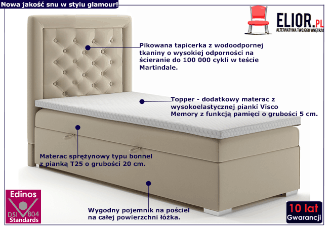 Pojedyncze łóżko kontynentalne Persea