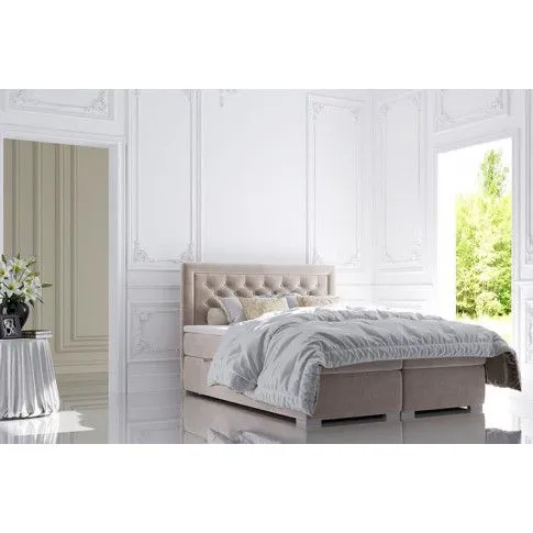 Szczegółowe zdjęcie nr 5 produktu Jednoosobowe łóżko boxspring Tomis 90x200 - 32 kolory