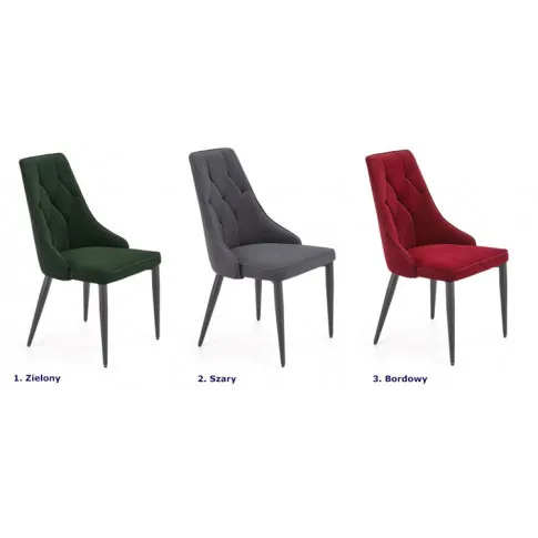 Szczegółowe zdjęcie nr 5 produktu Szare eleganckie welurowe krzesło pikowane - Baldora