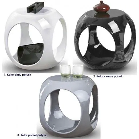 Zdjęcie okrągły stolik kawowy Ayka lakierowany czarny połysk | Edinos.pl