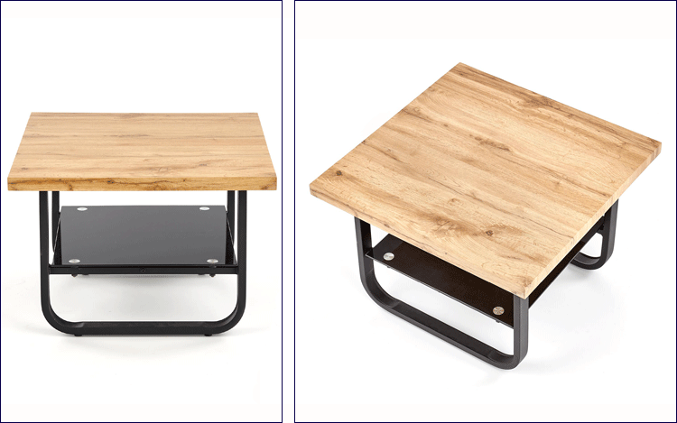 Industrialna ława z blatem w kolorze dębu Ikos 2X