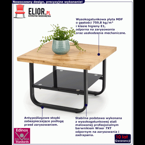 Fotografia Kwadratowa ława industrialna Ikos 2X z kategorii Salon