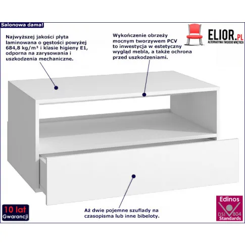 Biala lawa z szuflada Rebel