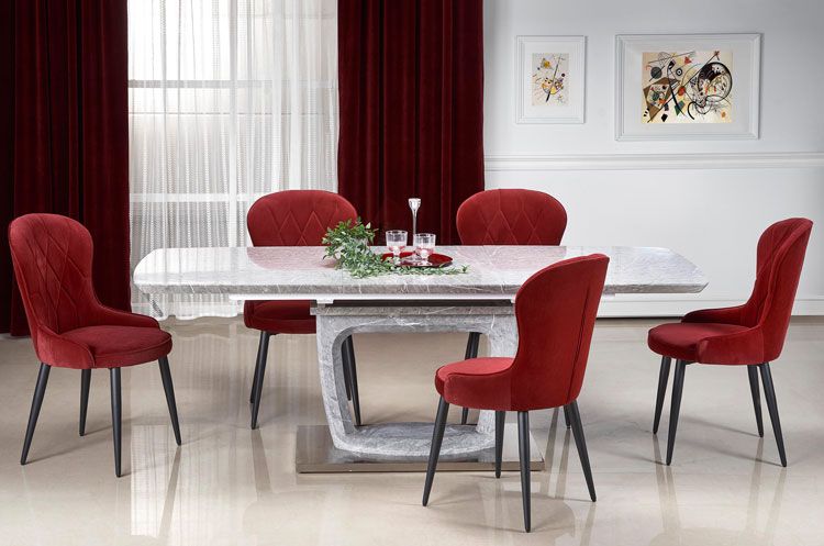 Produkt Eleganckie krzesło tapicerowane typu ludwik Kordo - bordowy