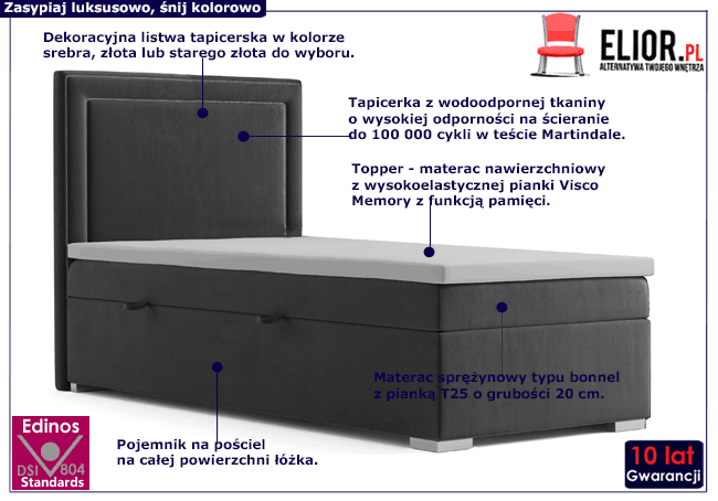 Kontynentalne łóżko Bravino