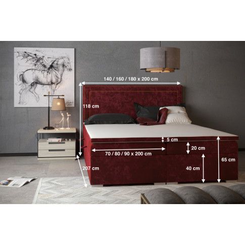 Szczegółowe zdjęcie nr 8 produktu Podwójne łóżko ze schowkiem Soho 140x200 - 40 kolorów