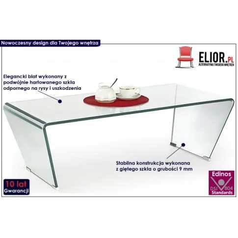 Fotografia Ława z giętego szkła Matel z kategorii Ławy i stoliki